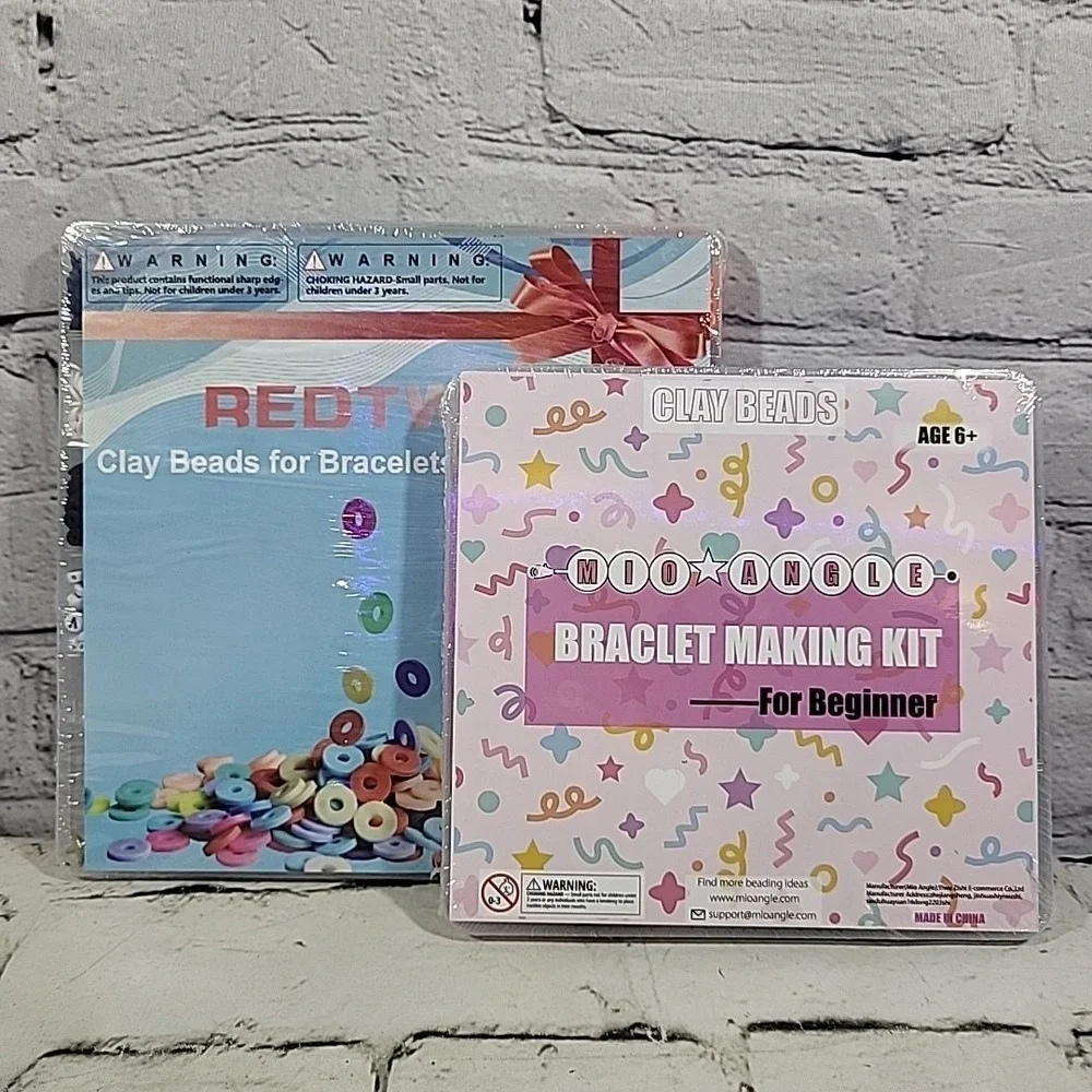 Clay Beads Bracelet Jewelry Making Kits Lot‎ Of 2 Hobby Crafts New Sealed